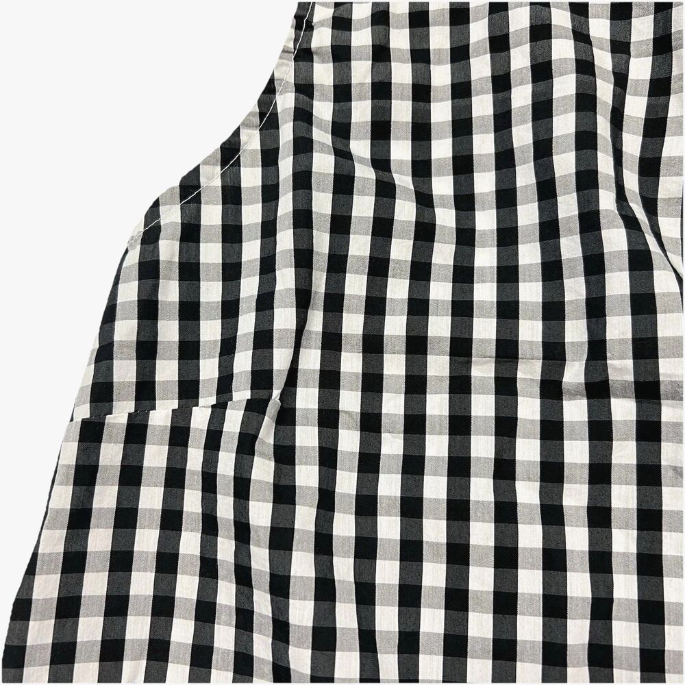 Halogen Women's One Shoulder Ruffle Accent Gingham Top Size Large Black & White - Picture 8 of 11